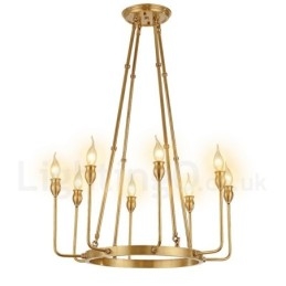 6 Light 8 Light Retro Rustikální luxusní mosazný závěsný lustr