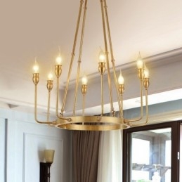 6 Light 8 Light Retro Rustikální luxusní mosazný závěsný lustr
