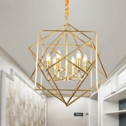 6 Lehký retro rustikální luxusní mosazný závěsný lampový lustr