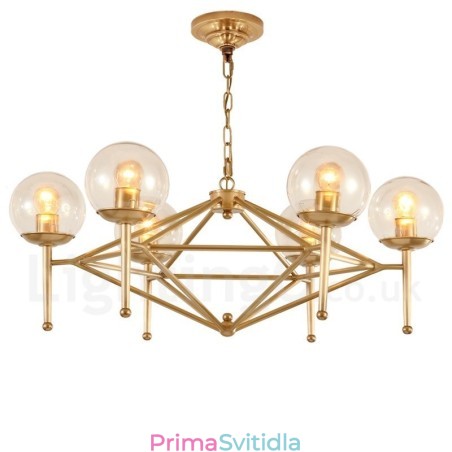 6 Light Retro Rustikální luxusní mosazný závěsný lustr se skleněným stínidlem 6 Light Retro Rustikální luxusní mosazný závěsný lustr se skleněným stínidlem