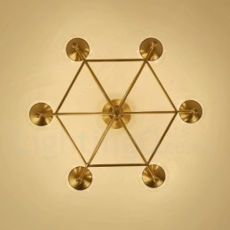 6 Light Retro Rustikální luxusní mosazný závěsný lustr se skleněným stínidlem