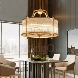 5 Light Retro Rustikální luxusní mosazný závěsný lustr se skleněným stínidlem