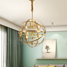 8 Lehký retro rustikální luxusní mosazný závěsný lampový lustr