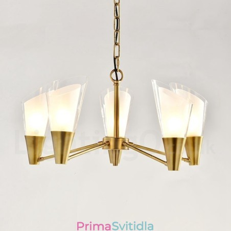 5 Light Retro Rustikální luxusní mosazný závěsný lustr se skleněným stínidlem 5 Light Retro Rustikální luxusní mosazný závěsný lustr se skleněným stínidlem