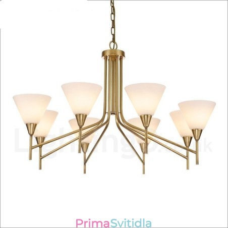 8 Light Retro Rustikální luxusní mosazný závěsný lustr se skleněným stínidlem 8 Light Retro Rustikální luxusní mosazný závěsný lustr se skleněným stínidlem