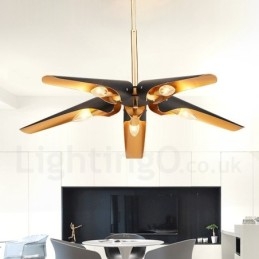 5 Light Retro Rustikální luxusní závěsná lampa z hliníkové slitiny se stínidlem z hliníkové slitiny
