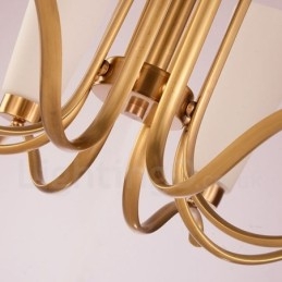 8 Light Retro Rustikální luxusní mosazný závěsný lustr se skleněným stínidlem