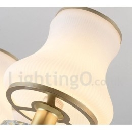 6 Light Retro Rustikální luxusní křišťálový závěsný lustr se skleněným stínidlem