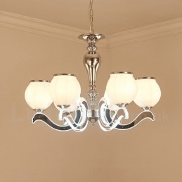 6 Lehké moderní moderní luxusní závěsné svítidlo se skleněným stínidlem