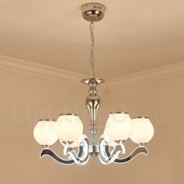 6 Lehké moderní moderní luxusní závěsné svítidlo se skleněným stínidlem