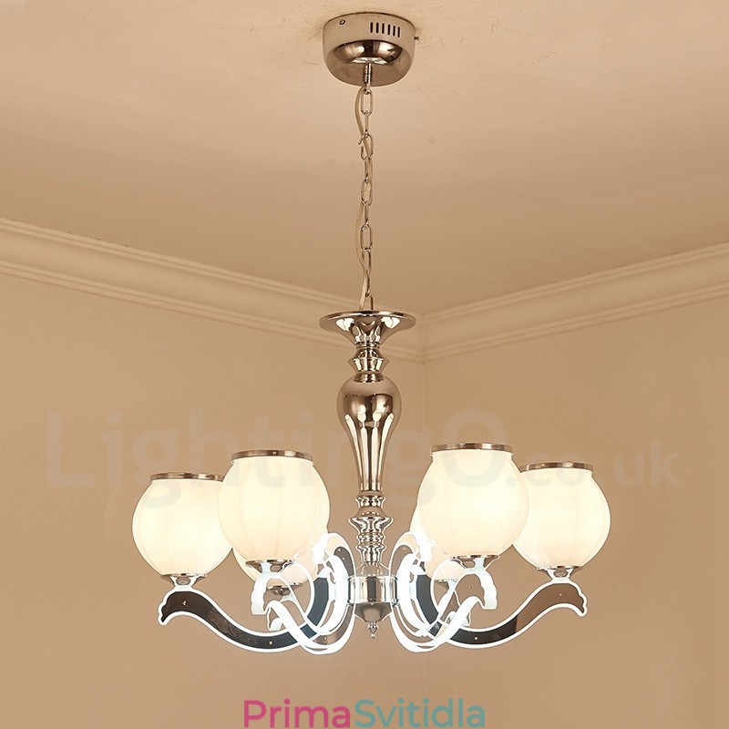 6 Lehké moderní moderní luxusní závěsné svítidlo se skleněným stínidlem