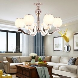 6 Lehké moderní moderní luxusní závěsné svítidlo se skleněným stínidlem