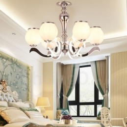 6 Lehké moderní moderní luxusní závěsné svítidlo se skleněným stínidlem