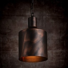 Lustr Rustic Lodge Drum Kovové závěsné světlo