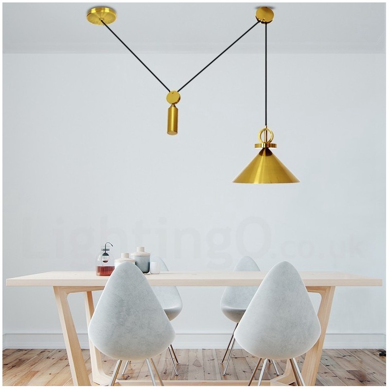 Čistá měď Moderní, současný severský styl Závěsná světelná mosazná stropní lampa