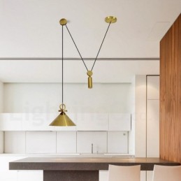 Čistá měď Moderní, současný severský styl Závěsná světelná mosazná stropní lampa