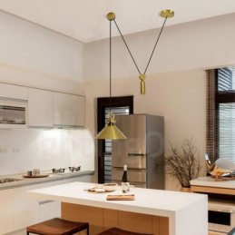 Čistá měď Moderní, současný severský styl Závěsná světelná mosazná stropní lampa