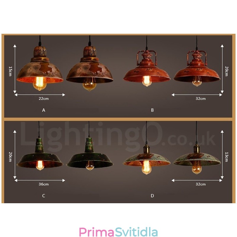 1 Light Rustic Lodge Retro Vintage Pendant Light Loft