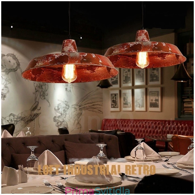 1 Light Rustic Lodge Retro Vintage Pendant Light Loft