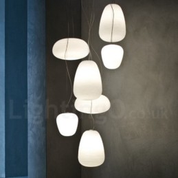 1 lehké moderní závěsné svítidlo stropní se skleněným stínidlem