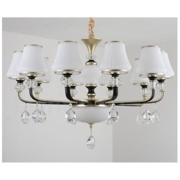 Moderní moderní retro luxusní křišťálový závěsný lustr se skleněným stínidlem
