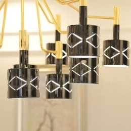 Moderní Contemporary 12 lehký ocelový lustr s ocelovým stínidlem