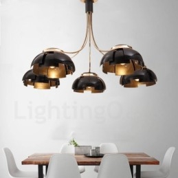 Moderní Contemporary 5 Light Steel Lustr s akrylovým stínidlem