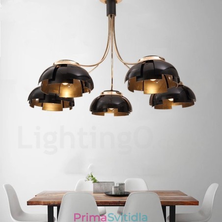 Moderní Contemporary 5 Light Steel Lustr s akrylovým stínidlem Moderní Contemporary 5 Light Steel Lustr s akrylovým stínidlem