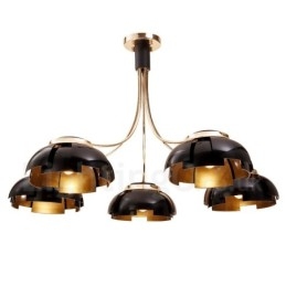 Moderní Contemporary 5 Light Steel Lustr s akrylovým stínidlem