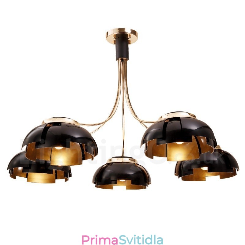 Moderní Contemporary 5 Light Steel Lustr s akrylovým stínidlem