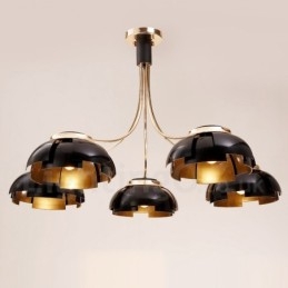 Moderní Contemporary 5 Light Steel Lustr s akrylovým stínidlem