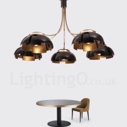 Moderní Contemporary 5 Light Steel Lustr s akrylovým stínidlem