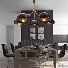 Moderní Contemporary 5 Light Steel Lustr s akrylovým stínidlem