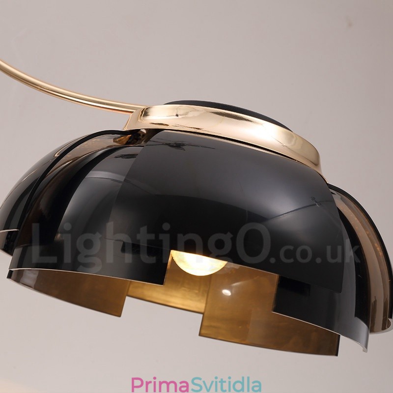 Moderní Contemporary 5 Light Steel Lustr s akrylovým stínidlem