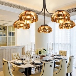 Moderní Contemporary 5 Light Steel Lustr s akrylovým stínidlem