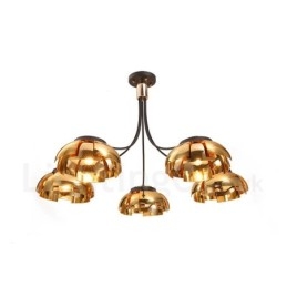 Moderní Contemporary 5 Light Steel Lustr s akrylovým stínidlem