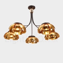 Moderní Contemporary 5 Light Steel Lustr s akrylovým stínidlem