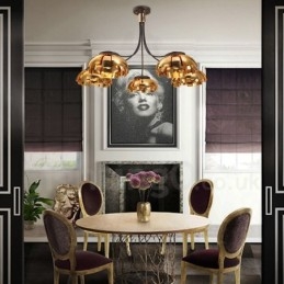 Moderní Contemporary 5 Light Steel Lustr s akrylovým stínidlem