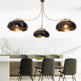 Moderní Contemporary 3 Light Steel Lustr s akrylovým stínidlem