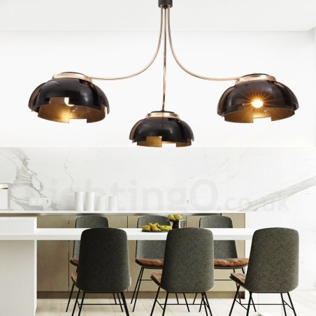 Moderní Contemporary 3 Light Steel Lustr s akrylovým stínidlem Moderní Contemporary 3 Light Steel Lustr s akrylovým stínidlem