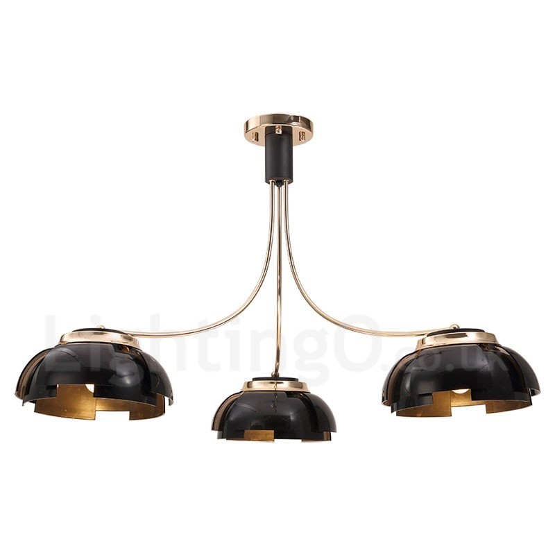 Moderní Contemporary 3 Light Steel Lustr s akrylovým stínidlem