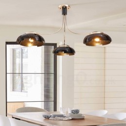 Moderní Contemporary 3 Light Steel Lustr s akrylovým stínidlem