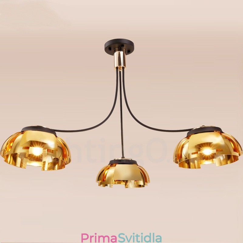 Moderní Contemporary 3 Light Steel Lustr s akrylovým stínidlem
