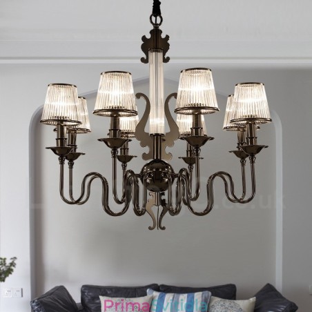 Moderní Contemporary 8 Light Steel Lustr s akrylovým stínidlem Moderní Contemporary 8 Light Steel Lustr s akrylovým stínidlem