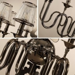 Moderní Contemporary 8 Light Steel Lustr s akrylovým stínidlem