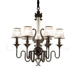 Moderní Contemporary 6 lehký ocelový lustr s akrylovým stínidlem
