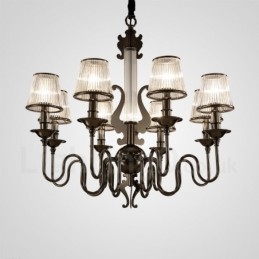 Moderní Contemporary 15 Light Steel Lustr s akrylovým stínidlem