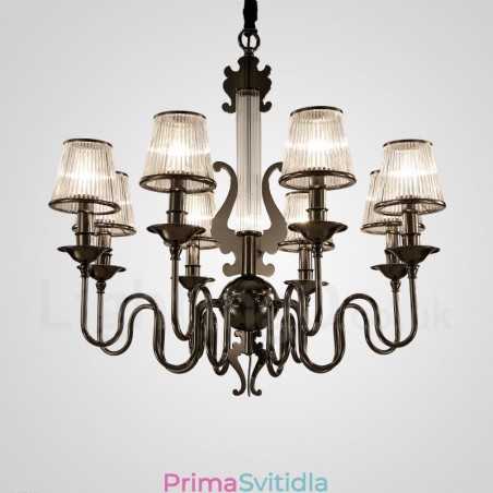 Moderní Contemporary 15 Light Steel Lustr s akrylovým stínidlem Moderní Contemporary 15 Light Steel Lustr s akrylovým stínidlem