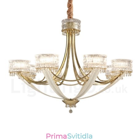 Moderní Contemporary 8 Light Steel Lustr s křišťálovým stínidlem Moderní Contemporary 8 Light Steel Lustr s křišťálovým stínidlem