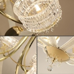 Moderní Contemporary 8 Light Steel Lustr s křišťálovým stínidlem